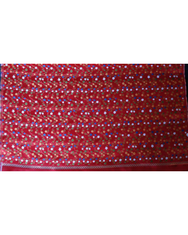 Brocado rojo flor de ciruelo (hume) (ancho completo tela)