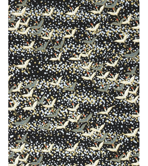 Papel Chiyogami de grullas grises y blancas