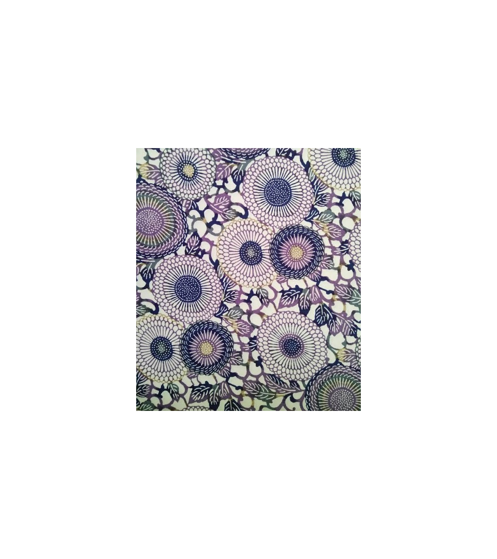 Purple and mustard yellow "hanakarakusa" chiyogami.