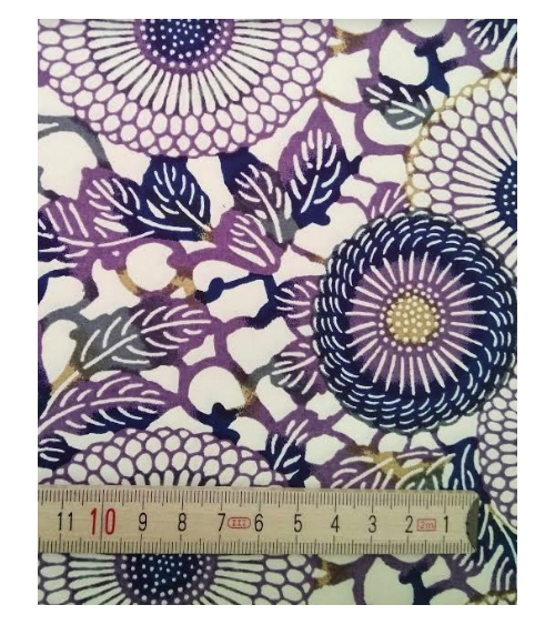 Papel washi chiyogami arabesco en tonos violáceos