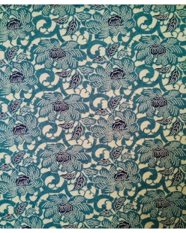 Papel washi chiyogami arabesco en azules