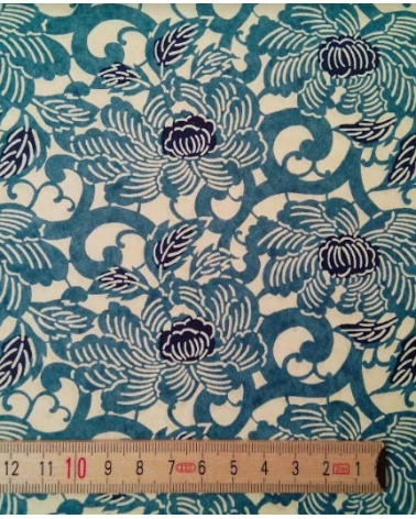 Papel washi chiyogami arabesco en azules