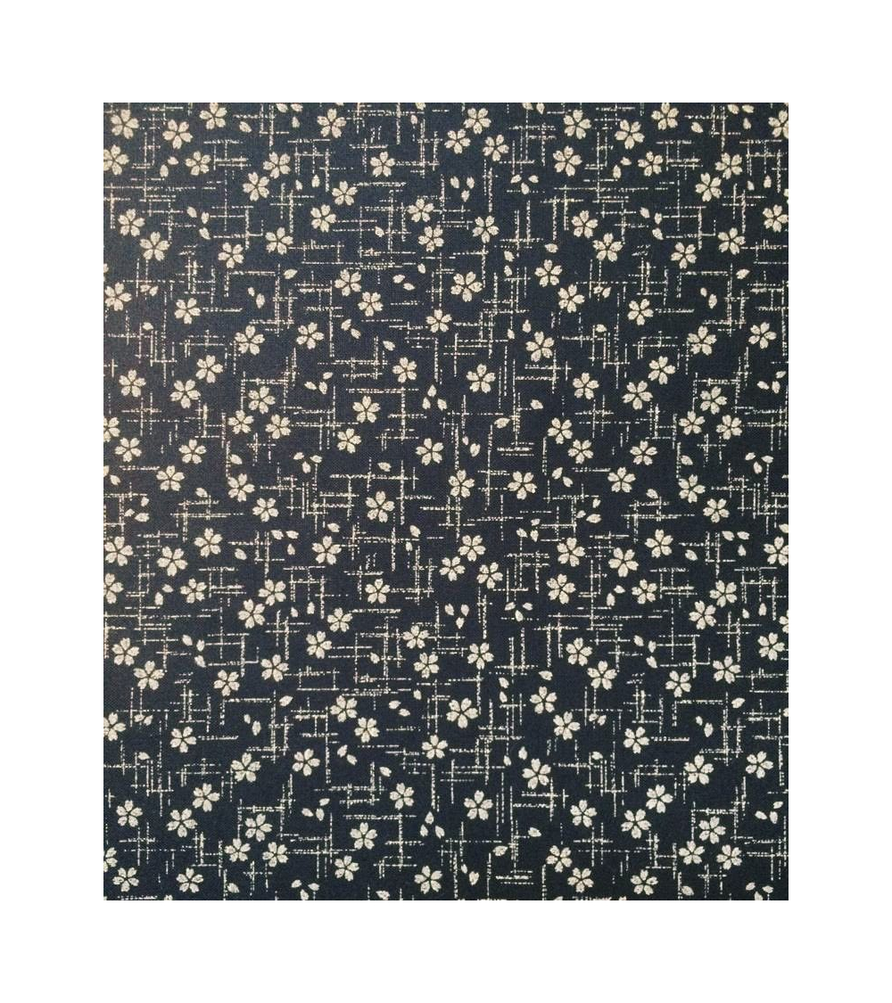 Japanese cotton fabric. Sakura over indigo blue