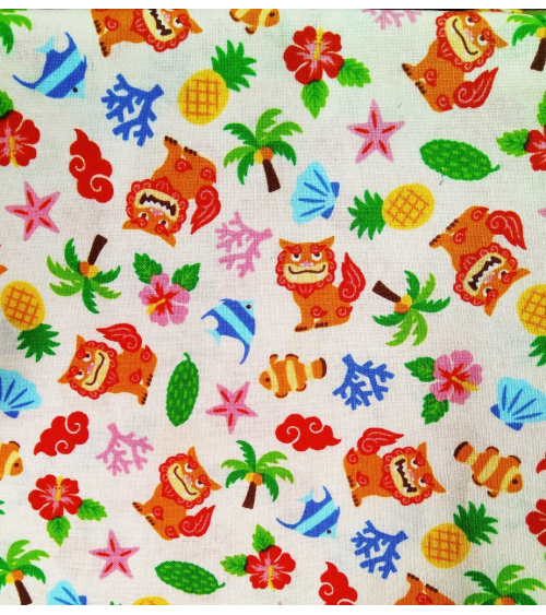 Japanese fabric. 'Okinawa' white.