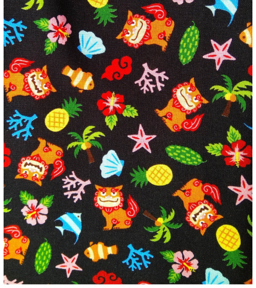 Japanese fabric. 'Okinawa' black.