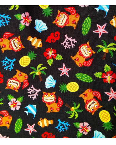 Japanese fabric. 'Okinawa' black.