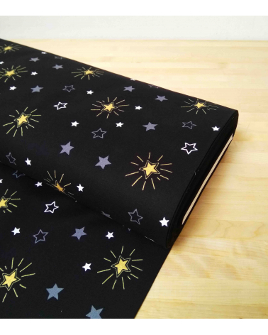 Tela japonesa. Estrellas sobre fondo negro