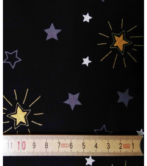 Tela japonesa. Estrellas sobre fondo negro