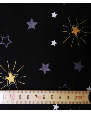 Tela japonesa. Estrellas sobre fondo negro