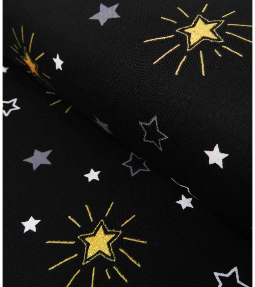 Tela japonesa. Estrellas sobre fondo negro