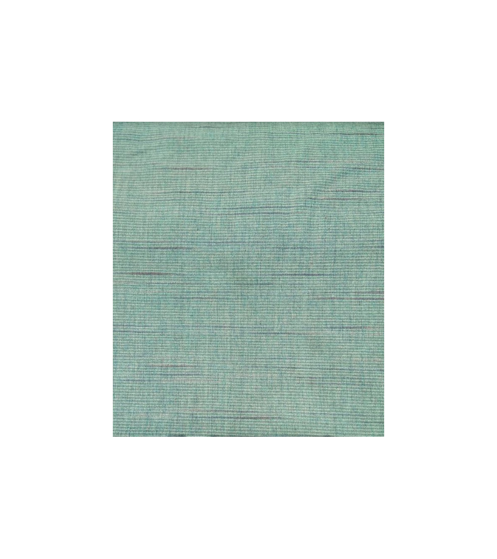 Yarn dyed fabric. Bluish stripes.