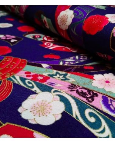 Japanese fabric. Tabane noshi over dark blue.