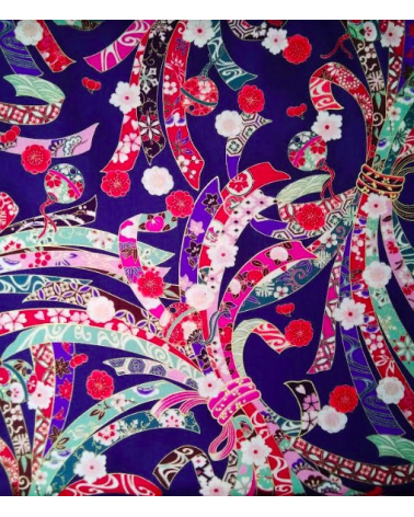 Japanese fabric. Tabane noshi over dark blue.