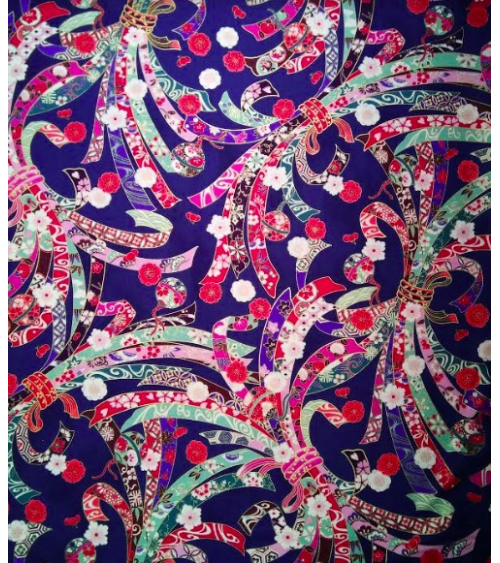 Japanese fabric. Tabane noshi over dark blue.