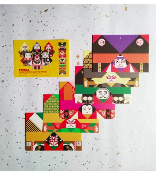Kit origami-Postales "Kabuki" COCHAE.