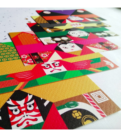 Kit origami-postcards "Kabuki" COCHAE.