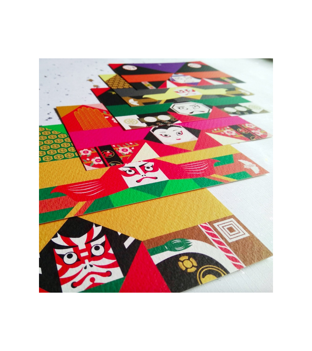 Kit origami-Postales "Kabuki" COCHAE.