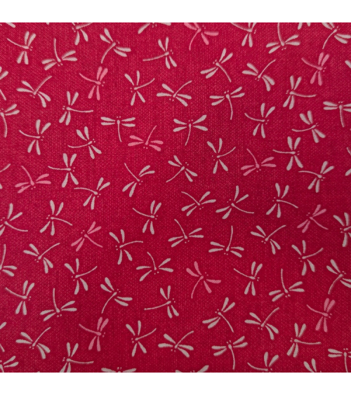 Tejido japonés de algodón "Tonbo" en rojo