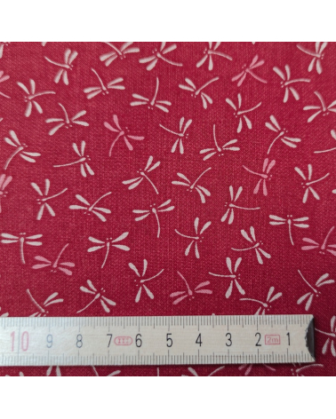 Tejido japonés de algodón "Tonbo" en rojo