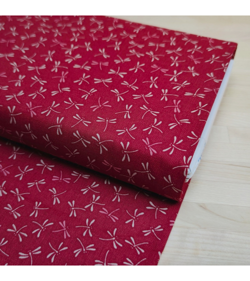 Tejido japonés de algodón "Tonbo" en rojo
