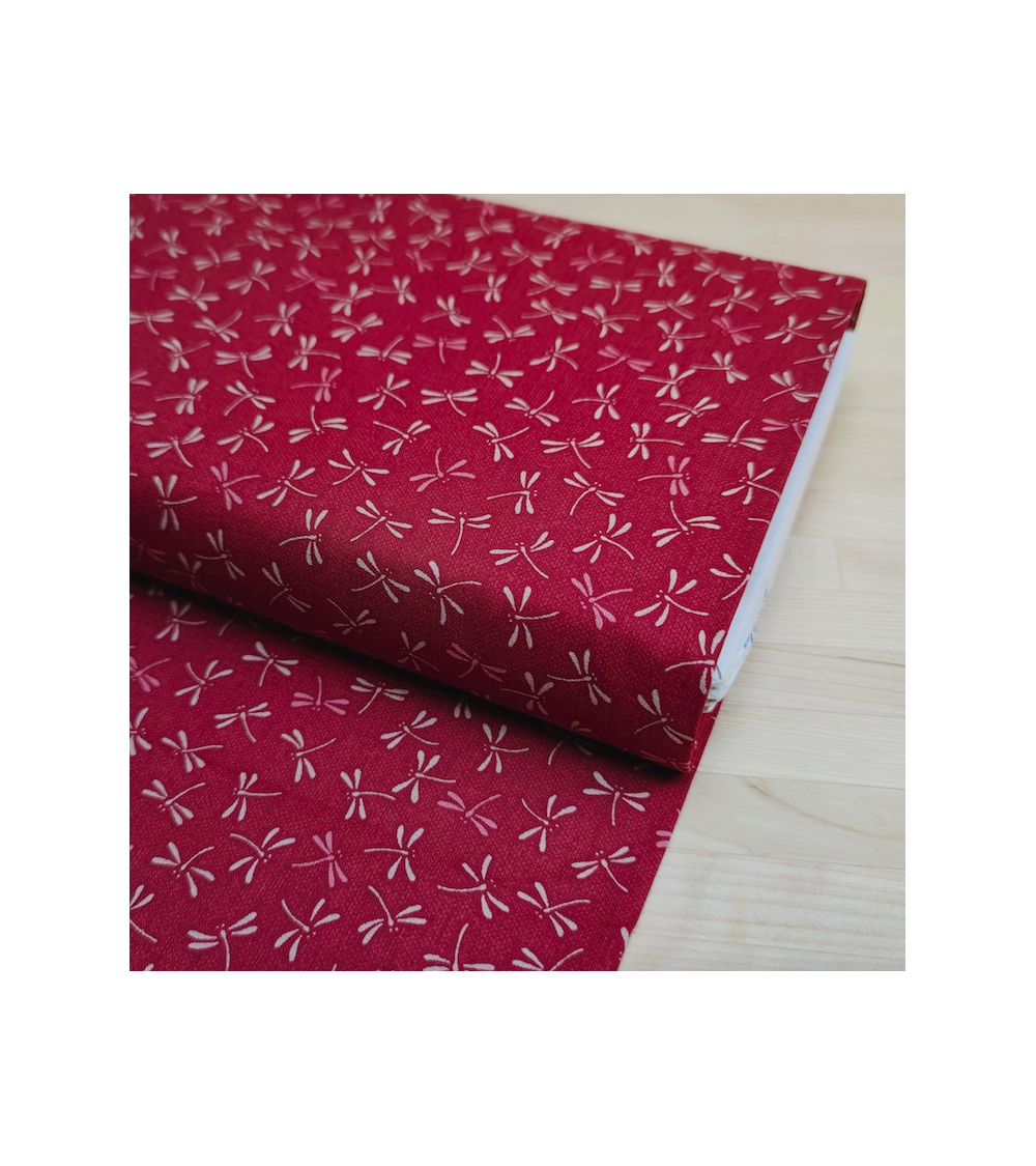 Japanese 'Tonbo' cotton fabric over red