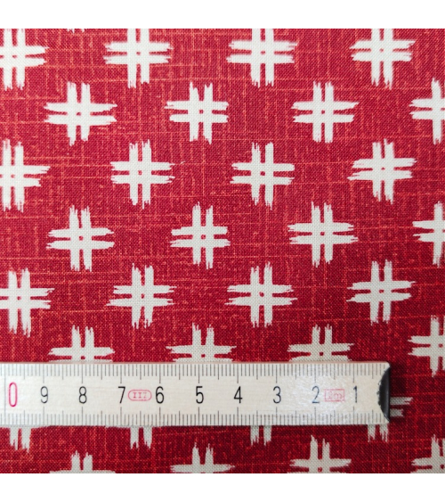 Japanese 'Igeta' cotton fabric over red