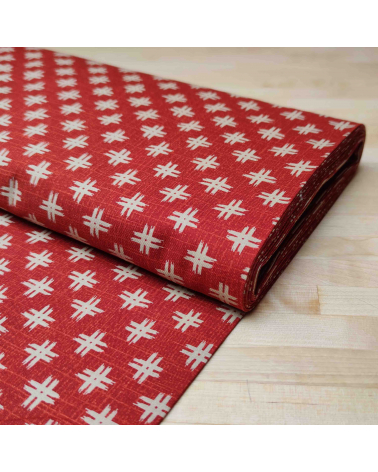 Japanese 'Igeta' cotton fabric over red