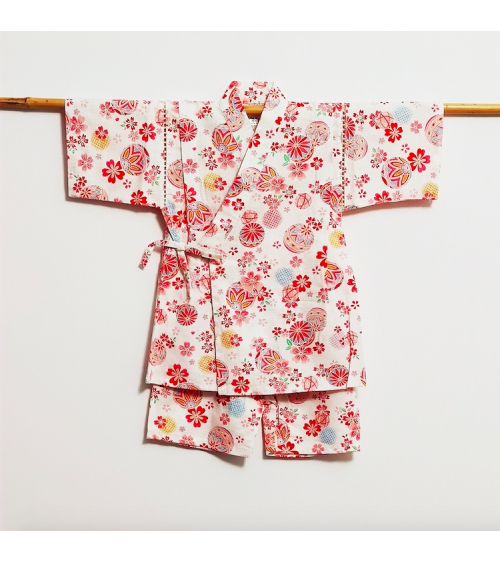 Jinbei blanco Temari y Flores