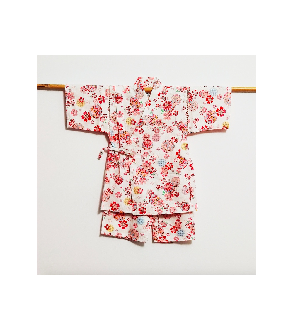 Jinbei blanco Temari y Flores