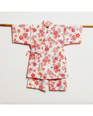 Jinbei blanco Temari y Flores