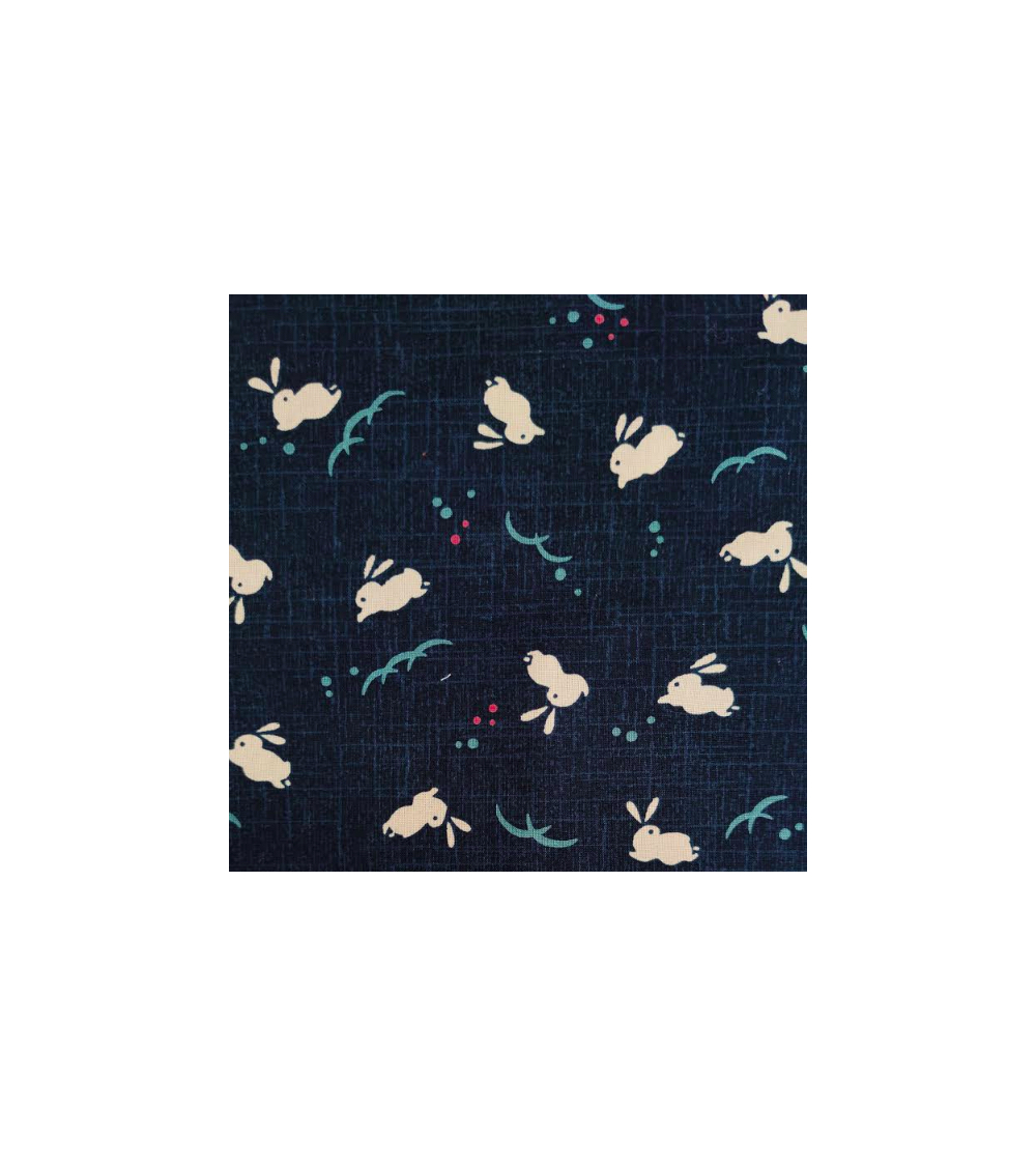 Japanese fabric 'Bunnies' in blue