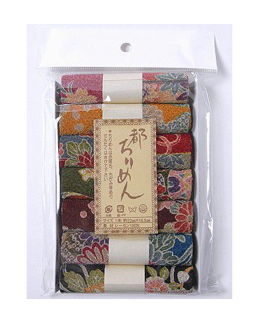 Set de 7 rollos chirimen con motivos vintage