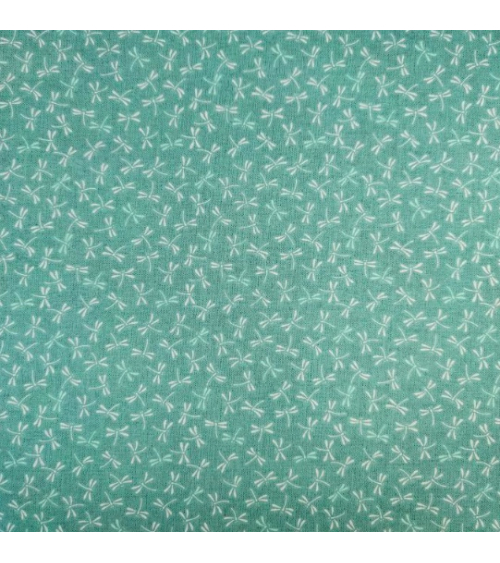 Tejido japonés de algodón "Tonbo" en verde mint