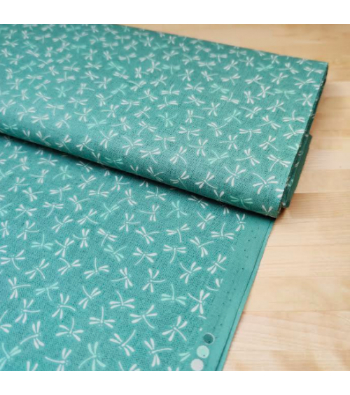 Japanese 'Tonbo' cotton fabric over mint green.