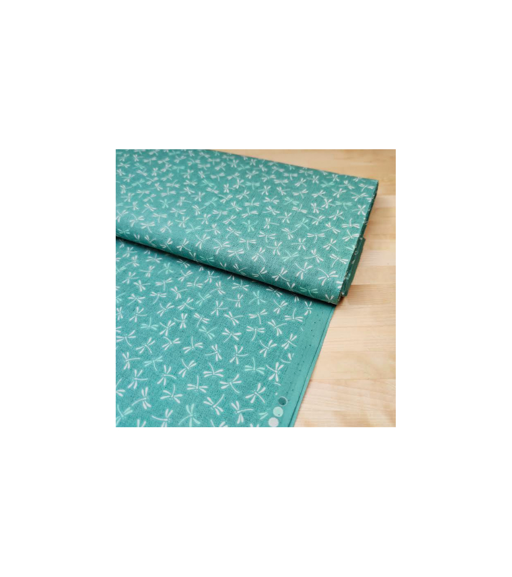 Japanese 'Tonbo' cotton fabric over mint green.