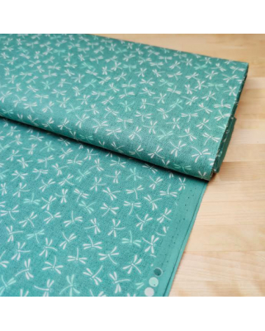 Japanese 'Tonbo' cotton fabric over mint green.