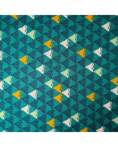 Japanese dobby fabric 'Chidori' in bluish-green.