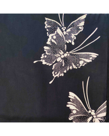 Japanese navy blue yukata with butterflies.