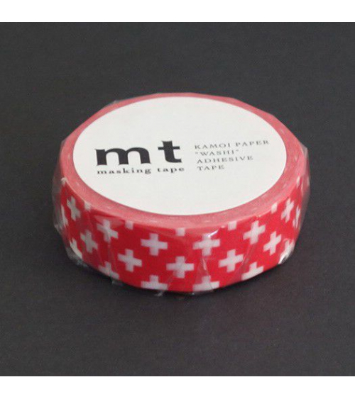 Washi tape (masking tape) cross carmine