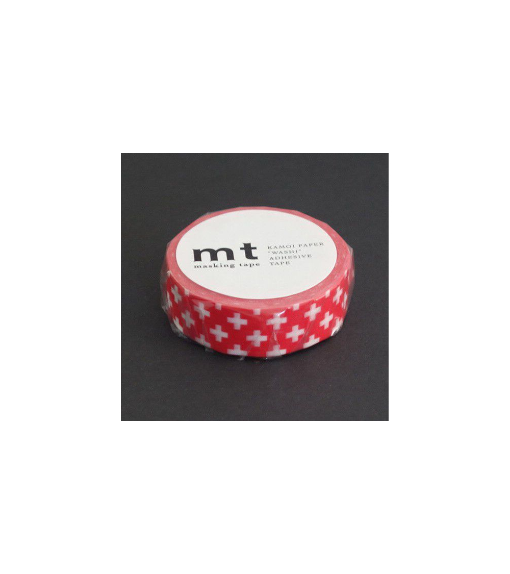 Washi tape (masking tape) cross carmine