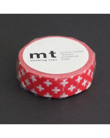 Washi tape (masking tape) cross carmine