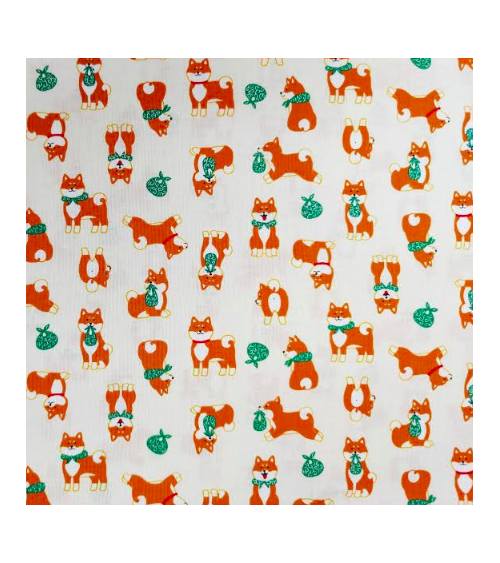 Tela japonesa Shiba Inu marfil.