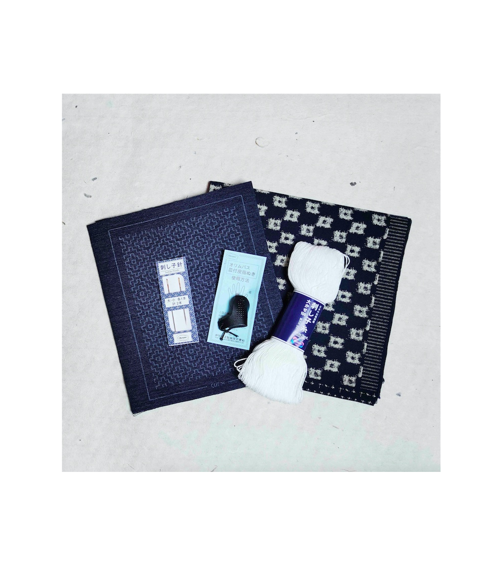 Kit de iniciación sashiko (bordado japonés).