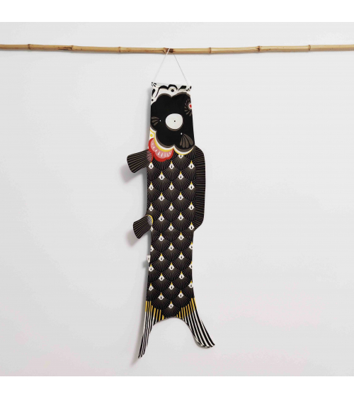 Koinobori (Cometa Japonesa) Papa Koi en negro