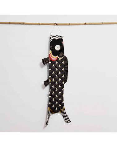 Koinobori (Cometa Japonesa) Papa Koi en negro