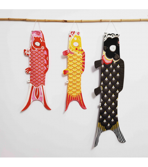 Koinobori (Cometa Japonesa) Papa Koi en negro