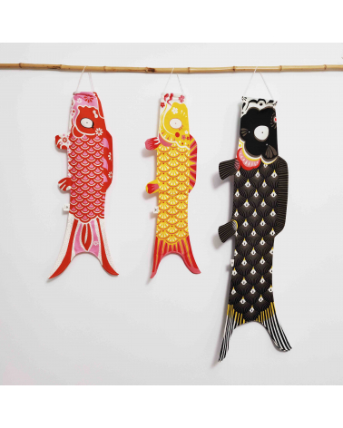 Koinobori (Cometa Japonesa) Papa Koi en negro