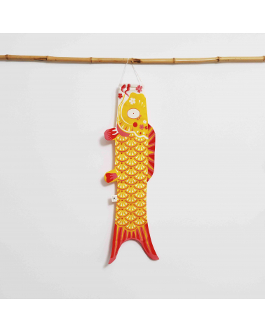 Koinobori (Cometa Japonesa) en amarillo curry