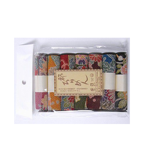 Set de 7 rollos chirimen con motivos vintage