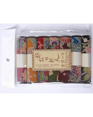 Set de 7 rollos chirimen con motivos vintage